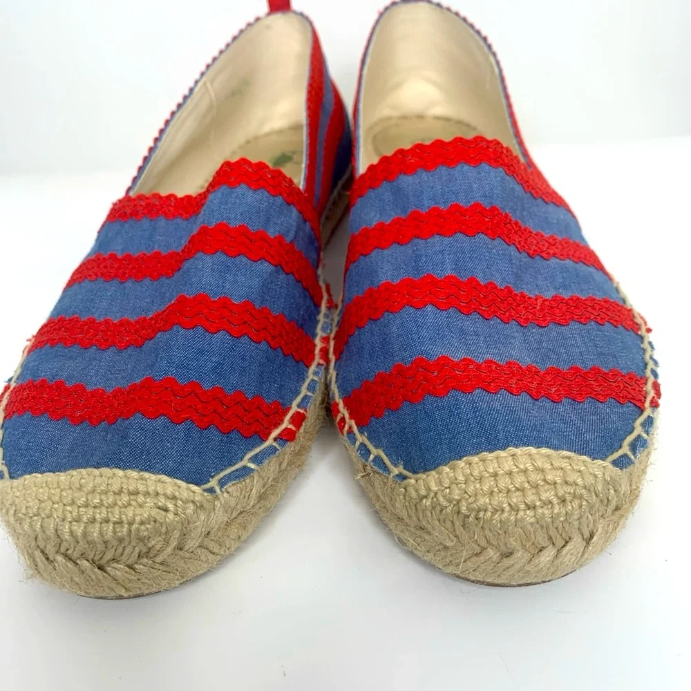 Boden Viollette Espadrilles Shoes Flat Size 40/8.5 Red Blue Stripe Made In Spain - Picture 4 of 10